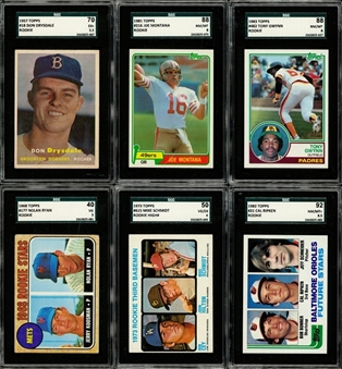 1957-1987 Topps and Assorted Brands Rookie Cards SGC-Graded Collection (14 Different) Including Hall of Famers